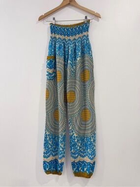 Banjamath Harem Pants High Rise Women Size Small Rayon Boho Festival Earthy